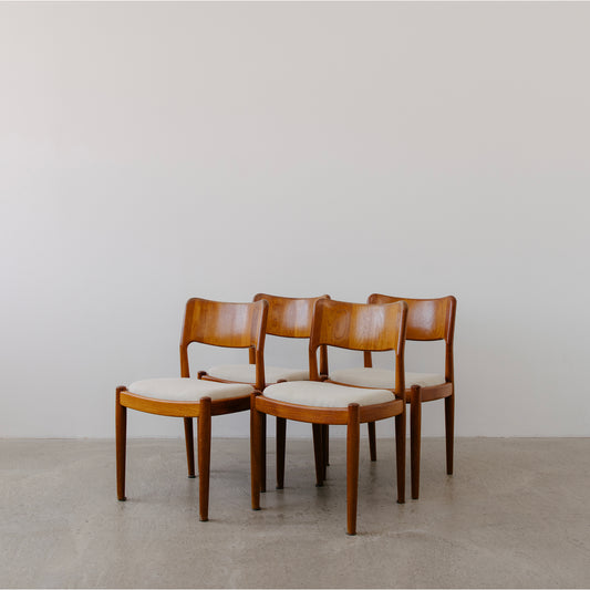 x4 Teak Dining Chairs by Niels Koefoed