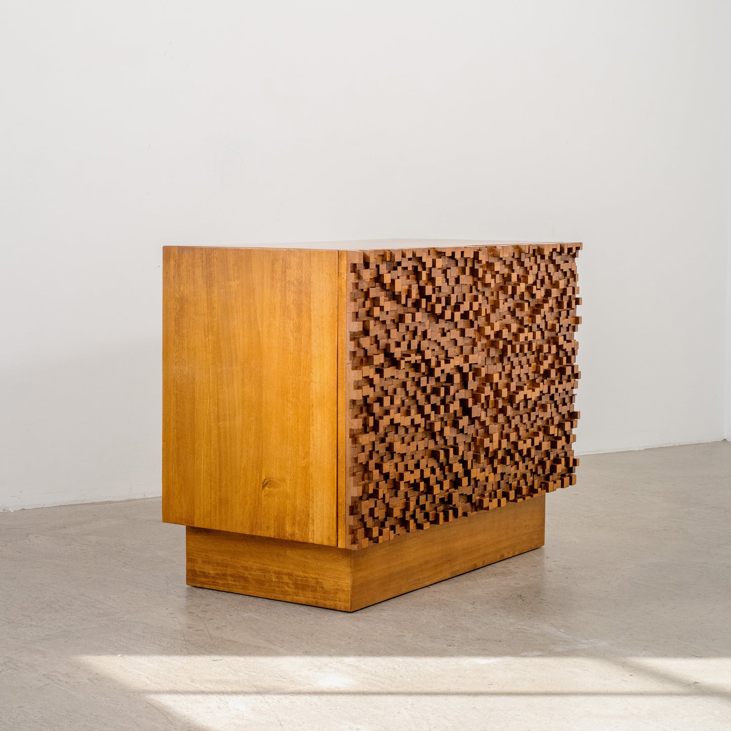 Brutalist Sculptural Walnut Cabinet
