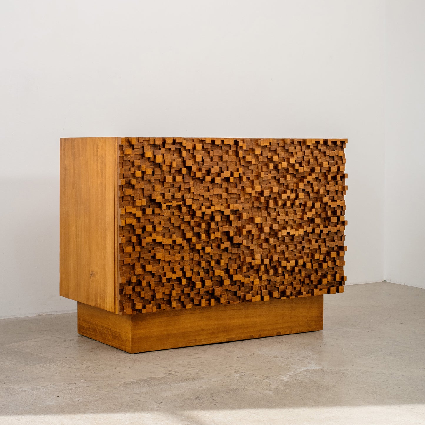 Brutalist Sculptural Walnut Cabinet