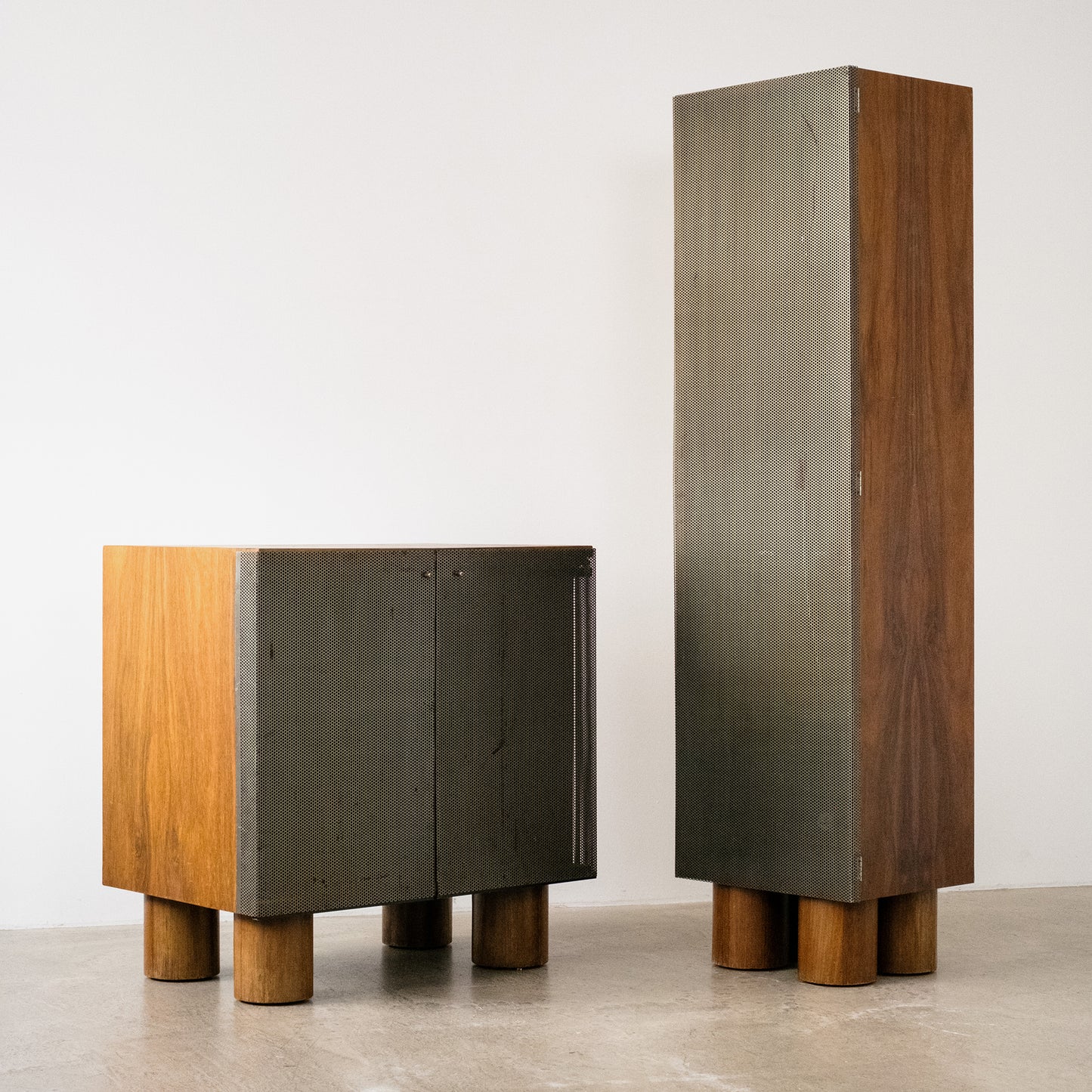 Brutalist custom architectural metal cabinets