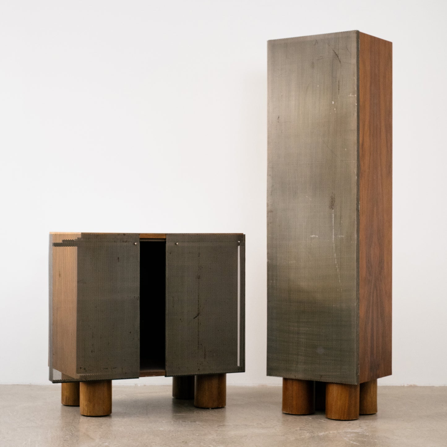 Brutalist custom architectural metal cabinets