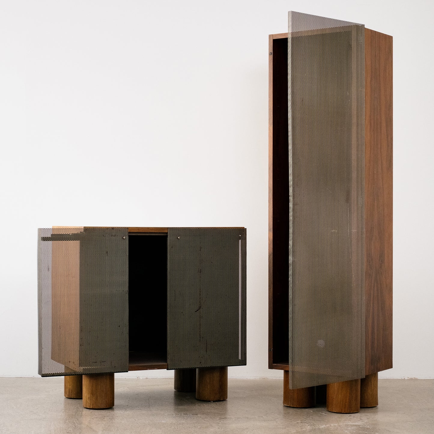 Brutalist custom architectural metal cabinets