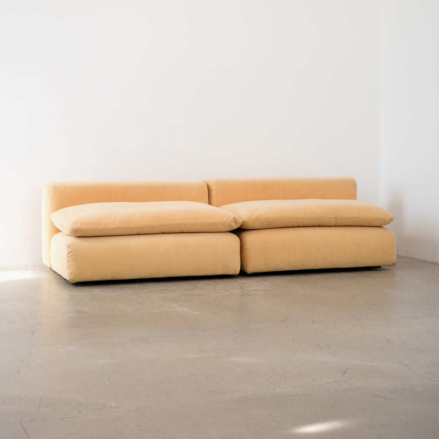 Modular butter yellow sofa (x2 pieces)