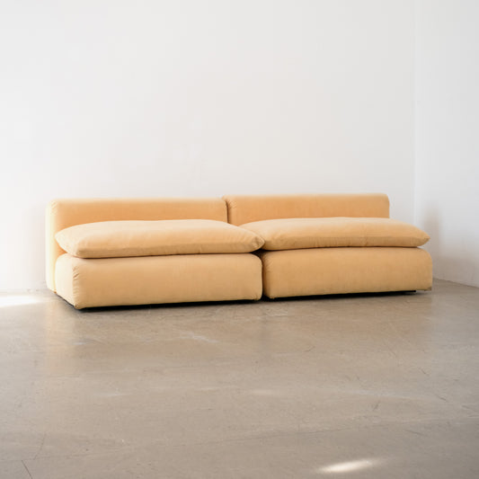Modular butter yellow sofa (x2 pieces)