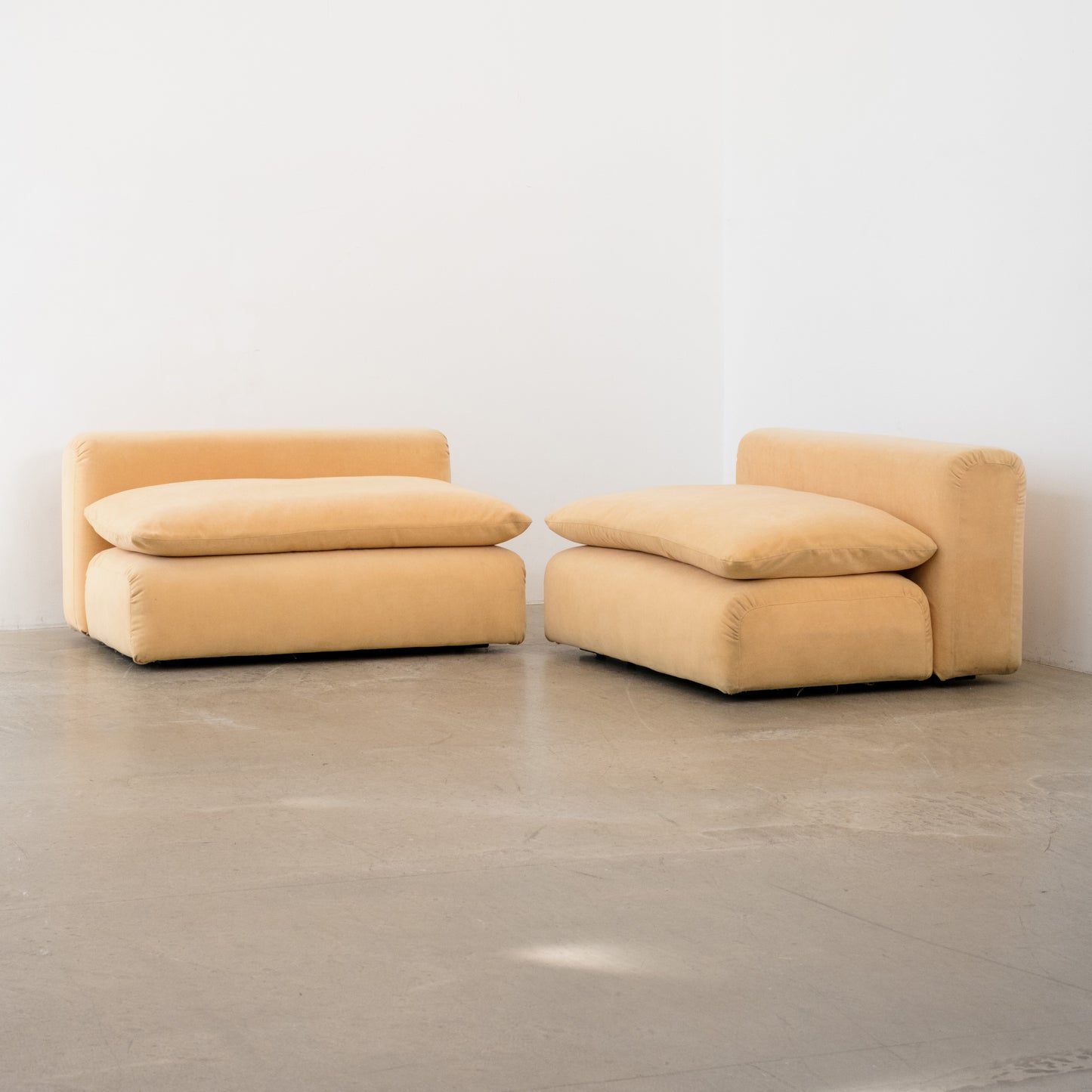 Modular butter yellow sofa (x2 pieces)