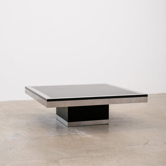 Italian Coffee Table In Brushed Aluminium