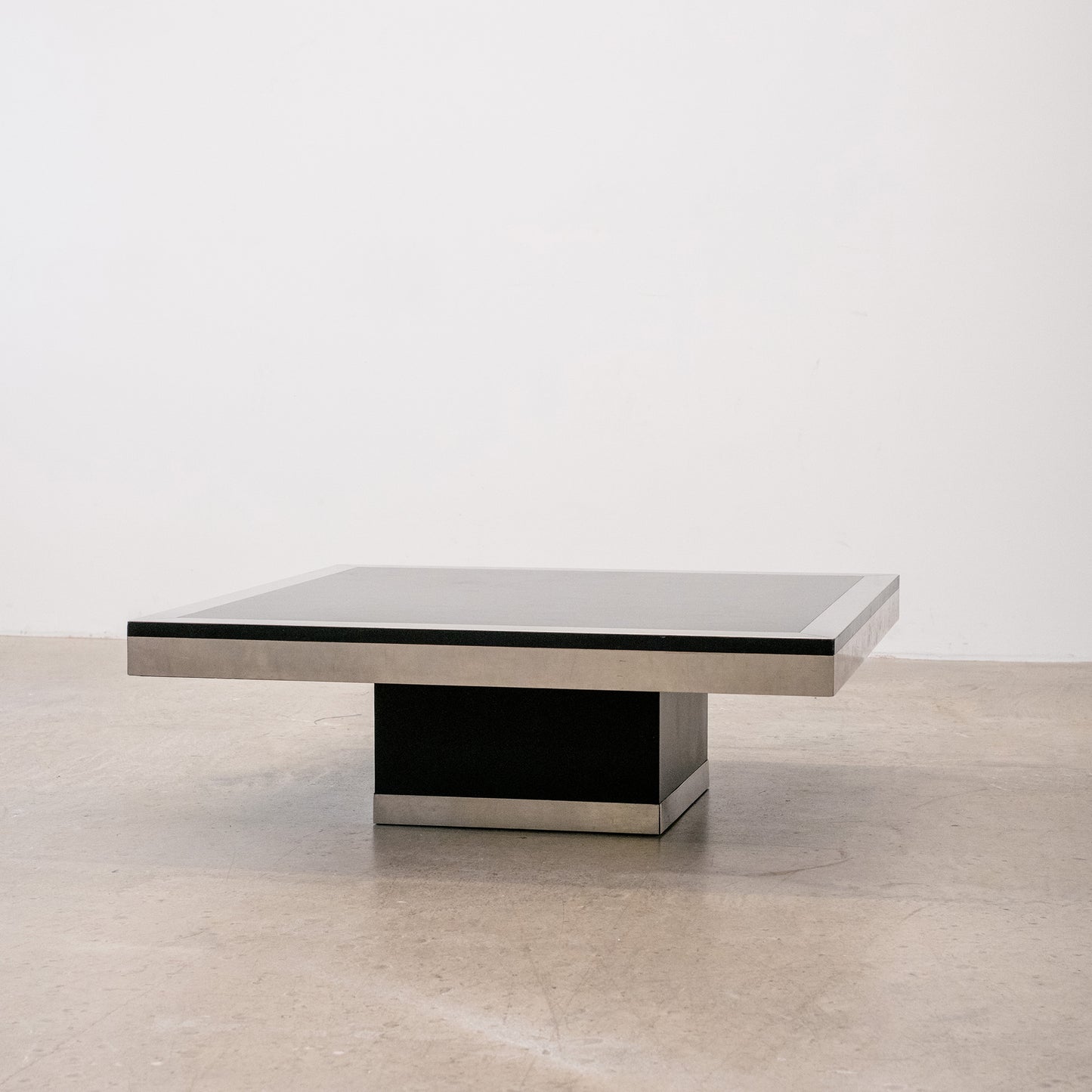 Italian Coffee Table In Brushed Aluminium