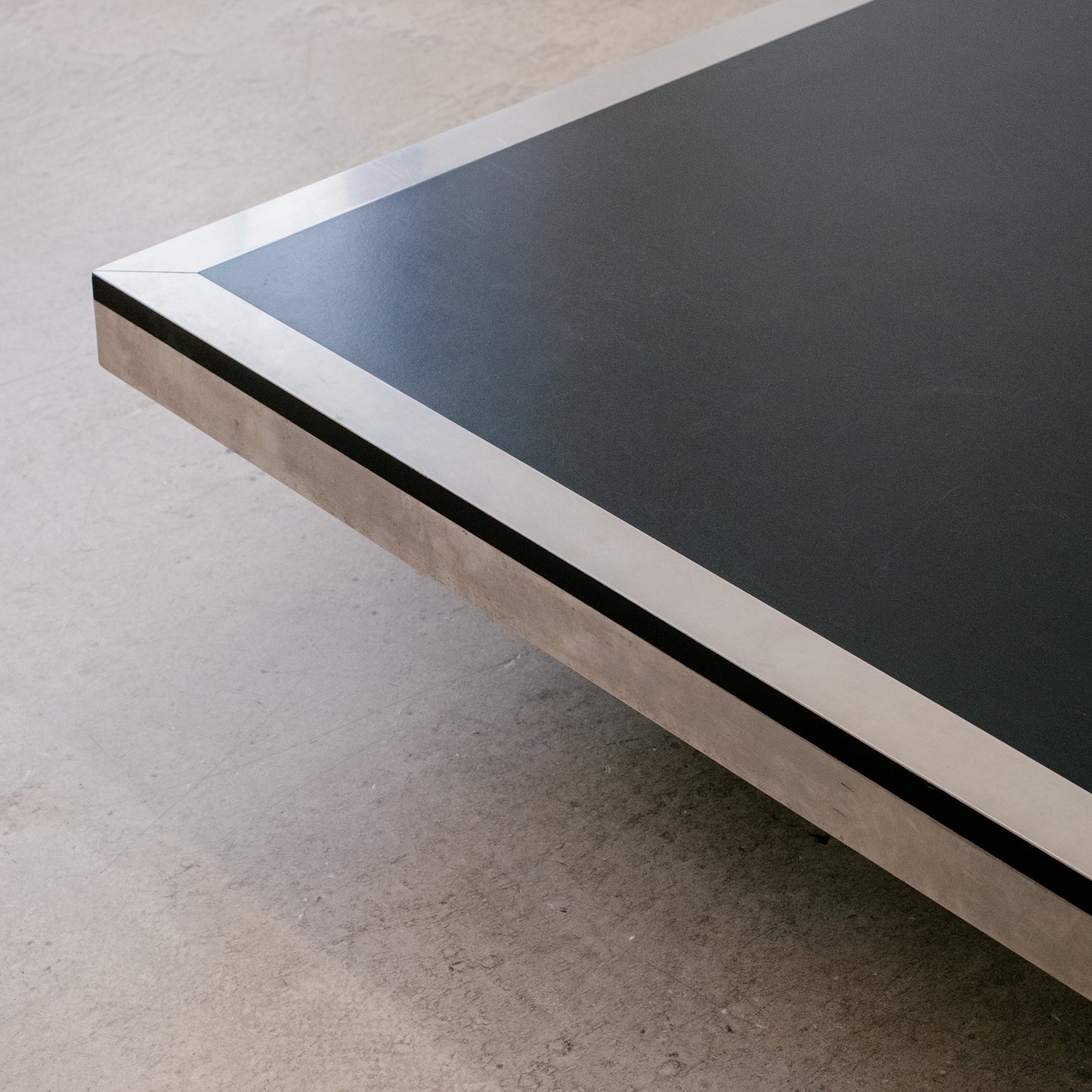 Italian Coffee Table In Brushed Aluminium