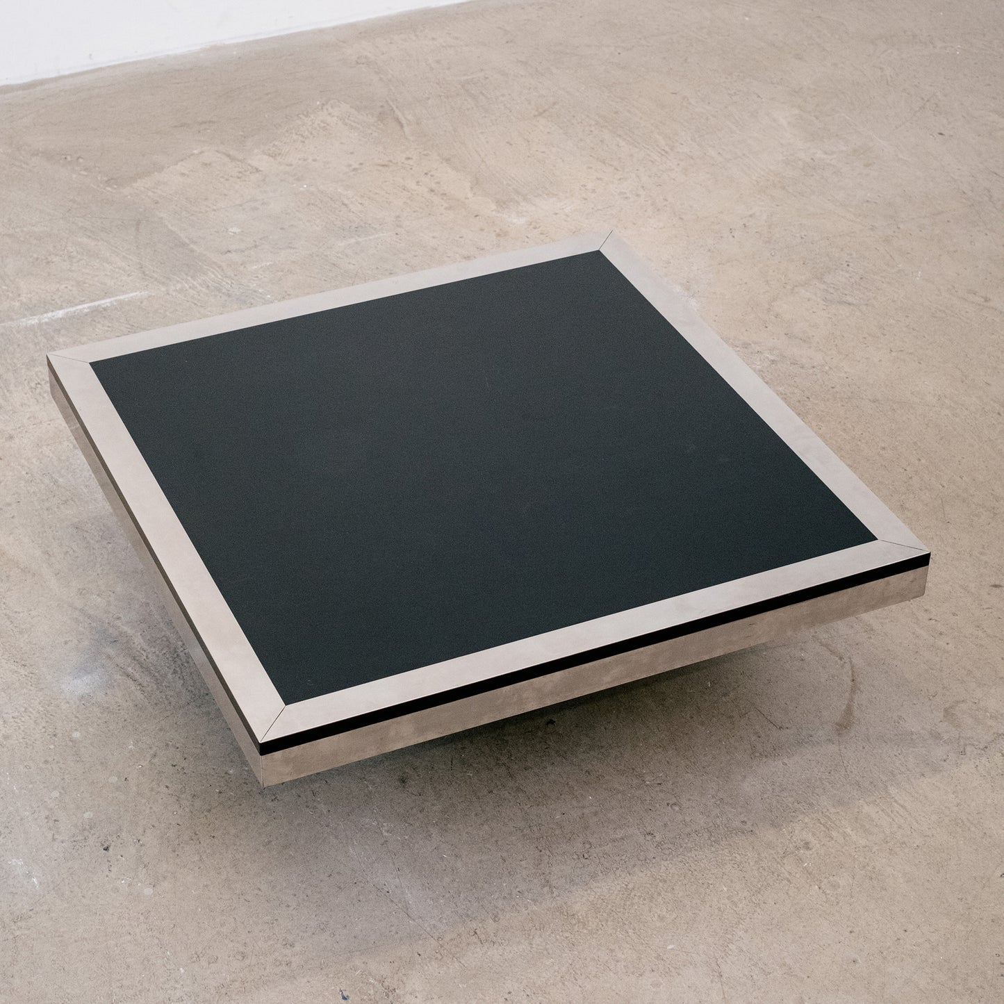 Italian Coffee Table In Brushed Aluminium